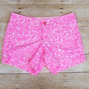 Lilly Pulitzer Pink and White Floral Print Shorts
